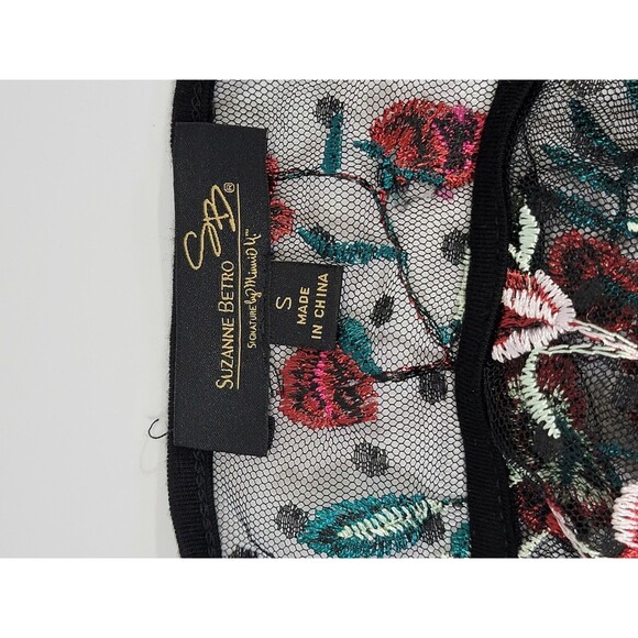 ALK‎ Women's Small Suzanne Betro Embroidered Lace Sleeve Floral Blouse Shirt Top - Picture 8 of 9